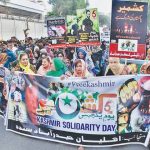 Rally held in Tando Adam to express solidarity with Kashmiris