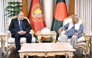 Minister for Planning Development & Special Initiatives Ahsan Iqbal Calls on Chief Adviser Professor Muhammad Yunus.