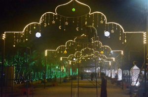 Workers are busy decorating the Nigheban Ramazan Bazaar in city.