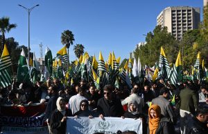 Federal Minister for Kashmir Affairs and Gilgit-Baltistan & States and Frontier Regions (SAFRON), Engr. Amir Muqam is leading a solidarity rally from China-chowk to D-chowk on Kashmir Solidarity Day. Kashmir Solidarity Day is a national holiday observed in Pakistan on 5 February annually. It is observed to show Pakistan's support and unity with the people of Indian-Occupied Jammu and Kashmir and their efforts to secede from Indian occupation, and to pay homage to the Kashmiris who have died in the conflict.