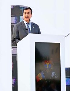 Chairman Senate of Pakistan, H.E. Syed Yousaf Raza Gilani addressing as chief guest at a prestigious ceremony marking the appointment of Syed Kashif Ali as Honorary Consul of the Republic of Moldova in Pakistan