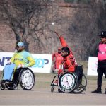 A view of the T20 cricket match between Gilgit-Baltistan and Punjab wheelchair cricket teams during the 5th Interloop Quaid-e-Azam Trophy 2026, organized under the aegis of the Pakistan Wheelchair Cricket Council (PWCC) at Bohran Wali Ground.