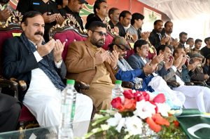 Federal Minister for Parliamentary affairs Dr. Tariq Fazal Chaudhry addresses a solidarity rally held from China-chowk to D-chowk on Kashmir Solidarity Day. Kashmir Solidarity Day is a national holiday observed in Pakistan on 5 February annually. It is observed to show Pakistan's support and unity with the people of Indian-Occupied Jammu and Kashmir and their efforts to secede from Indian occupation, and to pay homage to the Kashmiris who have died in the conflict.