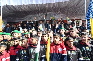 Federal Minister for Parliamentary affairs Dr. Tariq Fazal Chaudhry addresses a solidarity rally held from China-chowk to D-chowk on Kashmir Solidarity Day. Kashmir Solidarity Day is a national holiday observed in Pakistan on 5 February annually. It is observed to show Pakistan's support and unity with the people of Indian-Occupied Jammu and Kashmir and their efforts to secede from Indian occupation, and to pay homage to the Kashmiris who have died in the conflict.