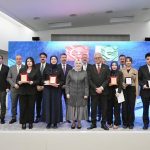 Ambassador of Pakistan to Türkiye, Dr. Yousaf Junaid, with Turkish Deputy Minister for National Education, Ms. Celile Eren Okten, at the prize distribution ceremony of the 8th Jinnah Young Writers Award Essay Competition