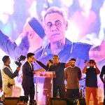 Hyderabad Kingsmen owner Fawad Sarwar announces the name and unveils the logo of the seventh PSL franchise at Niaz Stadium