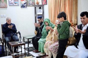 Prime Minister Muhammad Shehbaz Sharif visits the residence of Lt. Col. Shehzada Gull Faraz Shaheed and offers condolences to his family.