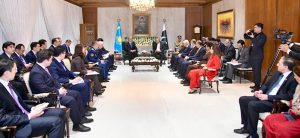 President Asif Ali Zardari and President of the Republic of Kazakhstan, Kassym-Jomart Tokayev, exchange views during delegation-level talks at Aiwan-e-Sadr