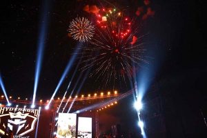 Hyderabad Kingsmen owner Fawad Sarwar announces the name and unveils the logo of the seventh PSL franchise at Niaz Stadium