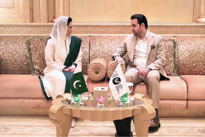 First Lady of the Islamic Republic of Pakistan, Bibi Aseefa Bhutto Zardari in a meeting with Judge Mohamed Abdesalam, Secretary General of the Zayed Award for the Human Fraternity