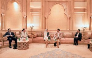 First Lady of the Islamic Republic of Pakistan, Bibi Aseefa Bhutto Zardari in a meeting with Judge Mohamed Abdesalam, Secretary General of the Zayed Award for the Human Fraternity