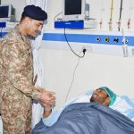 Field Marshal Syed Asim Munir, NI (M), HJ, COAS & CDF, along with CM Balochistan Mir Sarfraz Bugti, visits Combined Military Hospital (CMH) Quetta, where he meets the injured personal of Army, FC Balochistan and Police. He lauded their high morale and commended their bravery and steadfastness in protecting the motherland from foreign-sponsored terrorists