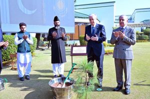 President of Kazakhstan Kassym-Jomart Tokayev planting a sapling at Prime Minister's House.