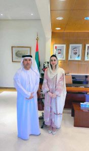 Ms. Misbah Khar, Advisor to the Chairman Senate and Ambassador for the Inter-Parliamentary Speakers’ Conference (ISC), in a meeting with H.E. Salem Mohammed Al Zaabi, Ambassador of the United Arab Emirates to Pakistan in Federal Capital.