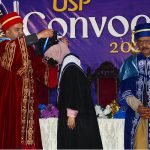 Provincial minister for education Punjab Rana Sikandar Hayat distributing medals among students during the convocation at the University of South Punjab
