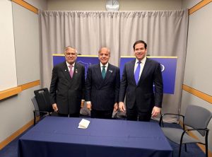 Prime Minister Muhammad Shehbaz Sharif meets US Secretary of State Marco Rubio on the sidelines of the inaugural meeting of Board of Peace.