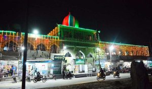 Jama Masjid illuminated with colorful lights in connection with Shab-e-Barat.