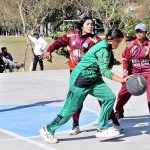 A view of the semifinal basketball match between Faisalabad Division and Sargodha Division during the Chief Minister Punjab Championship Basketball Tournament 2025–26 at the BISE Ground.