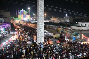 A large number of devotees arrives to attend 774th Urs celebration at shrine of Lal Shahbaz Qalandar
