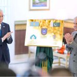 Prime Minister Muhammad Shehbaz Sharif and President of Kazakhstan Kassym-Jomart Tokayev unveiling the plaques of Mutual Sports and Education Centers during the official ceremony held at the Prime Minister's House.