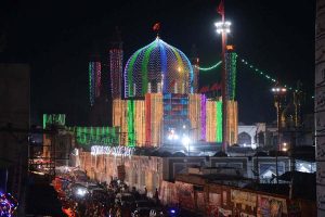 A large number of devotees arrives to attend 774th Urs celebration at shrine of Lal Shahbaz Qalandar