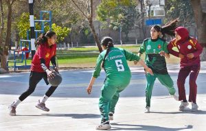 A view of the semifinal basketball match between Faisalabad Division and Sargodha Division during the Chief Minister Punjab Championship Basketball Tournament 2025–26 at the BISE Ground.