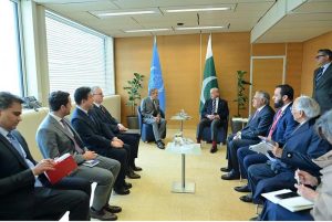 Prime Minister Muhammad Shehbaz Sharif met the Director General of the International Atomic Energy Agency (IAEA), Mr. Rafael Mariano Grossi at the Vienna International Centre (VIC).