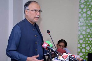 Federal Minister for Planning, Development & Special Initiatives, Ahsan Iqbal addressing the closing session of “National Seminar at Nisar Fatima Institute for Seerah and Women Studies (NFISW) at Johar Town
