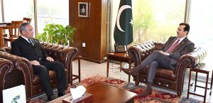 Chairman Senate, Syed Yousuf Raza Gilani,in a meeting with Atadjan Movlamov, Ambassador of Turkmenistan, at Parliament House.