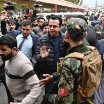 Minister of State for Interior Tala Chaudhry visits as injured victims are being lshifted to PIMS Hospital following a powerful bomb blast at the gate of Tarlai Imambargah that killed and injured several people in the Shehzad Town area of the federal capital