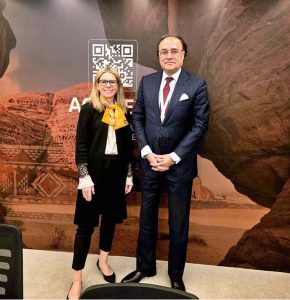 Federal Minister for Finance and Revenue, Senator Muhammad Aurangzeb, holding a meeting with the Managing Director of the World Bank Group, Ms. Anna Bjerde, on the sidelines of the Annual AlUla Conference for Emerging Market Economies, to discuss progress under the Country Partnership Framework and key development priorities for Pakistan
