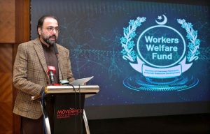 Federal Minister for Overseas Pakistan and Human Resource Development, Chaudhry Salik Hussain inaugurates the MIS and Mobile Application for Worker Welfare Fund users, ushering in a new era of digital transformation for efficient industrial worker services at a local hotel in the federal capital.