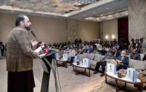 Federal Minister for Overseas Pakistan and Human Resource Development, Chaudhry Salik Hussain inaugurates the MIS and Mobile Application for Worker Welfare Fund users, ushering in a new era of digital transformation for efficient industrial worker services at a local hotel in the federal capital.