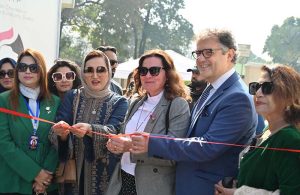 Consul General of the Republic of Türkiye in Pakistan Mehmet Eymen Şimşek along with President Women Chamber of Commerce and Industry Sialkot (WCCIS) Dr. Mariam Siddiqa inaugurates the fourth edition of “We Exhibit 2026,” organized by WCCIS to promote women-led enterprises.