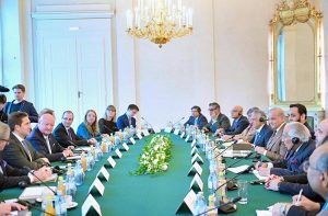 Prime Minister Muhammad Shehbaz Sharif in delegation level talks with Austrian Chancellor Christian Stocker.