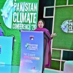 Federal Secretary of Climate Change Aisha Humaira addressing to Pakistan Climate Conference 2026 organized by Overseas Investors Chamber of Commerce and Industry (OICCI) at a local hotel