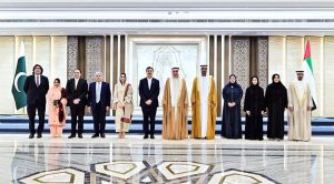 Chairman Senate Syed Yousuf Raza Gilani in a meeting with H.E. Mr. Saqr Ghobash, Speaker of the Federal National Council (UAE).
