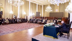 President Asif Ali Zardari addresses the participants of the 6th International Workshop for Leadership and Stability (IWLS) during an interactive session at Aiwan-e-Sadr.