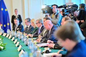 Prime Minister Muhammad Shehbaz Sharif in delegation level talks with Austrian Chancellor Christian Stocker.