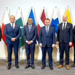 Federal Interior Minister Mohsin Naqvi with Interior Ministers of Poland, Estonia, Latvia, Finland, and Lithuania during the 6-nation conference on Illegal Immigration and Security Cooperation