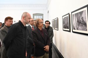 Vice Chancellor Murtaza Jaffrey is visiting a photo exhibition on Kashmir solidarity with Kashmiris as a part of Kashmir Solidarity Day at National College of Art, NCA.