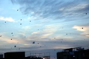 A beautiful view of the sky filled with colorful kites during the three-day “Basant” festival, the festival is returning to the provincial capital after 20 years