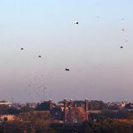 A stunning view of the sky filled with colorful kites during the three-day Basant Festival, as large numbers of people take part in kite flying. The festival has returned to the provincial capital after 20 years.