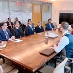 Pakistani Parliamentary Delegation led by Chairman Senate, Syed Yousaf Raza Gilani, in a meeting with President of the General Assembly, H.E. Ms. Annalena Baerbock, during the 2026 IPU Parliamentary Hearing at the UN Headquarters.
