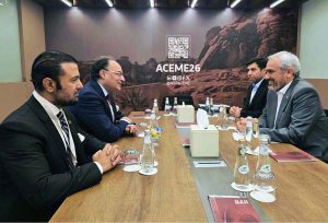 Federal Minister for Finance and Revenue, Senator Muhammad Aurangzeb, held a meeting with the Minister of Economic Affairs and Finance of the Islamic Republic of Iran, Dr. Seyed Ali Madanizadeh, on the sidelines of the AlUla Conference 2026 for Emerging Market Economies