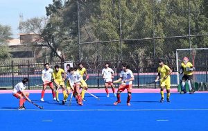 Action-packed moments from the hockey match between Sargodha Jockey Club and Bahawalpur during the 3rd Chief of Army Staff National Inter-Club Hockey Championship, organized by the Sports Department and Pakistan Hockey Federation.