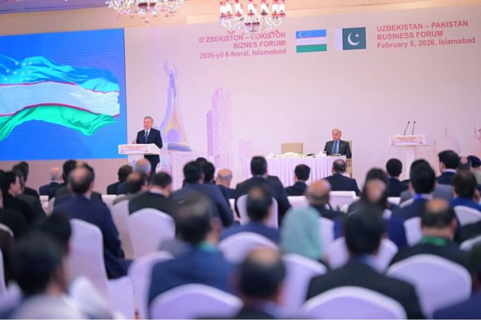 President of Uzbekistan Shavkat Mirziyoyev addresses Pakistan Uzbekistan Business Forum