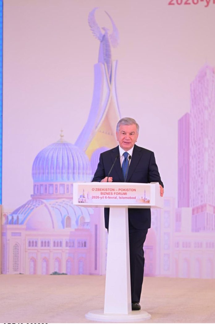 President of Uzbekistan Shavkat Mirziyoyev addresses Pakistan Uzbekistan Business Forum