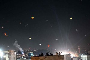 People enjoying during the three-day “Basant” festival in the City where citizens are flying kites, the festival is returning to the provincial capital after 20 years