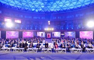 Prime Minister Muhammad Shehbaz Sharif at the inaugural ceremony of "Al Indus Week"